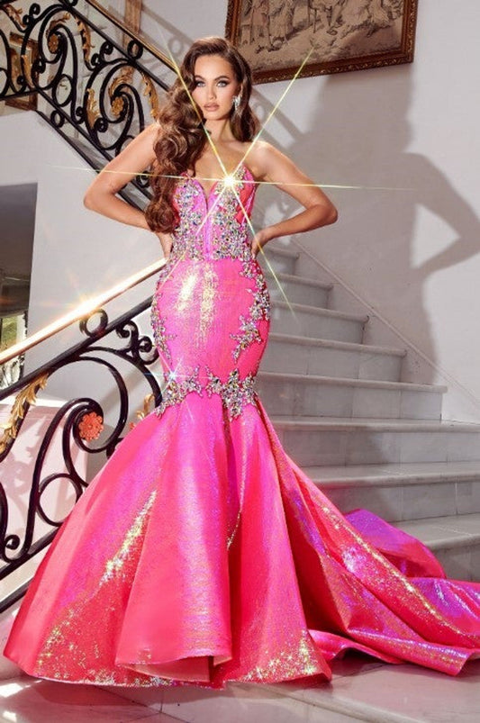 Prom Dresses Long Mermaid Formal Sequin Prom Dress Hot Pink