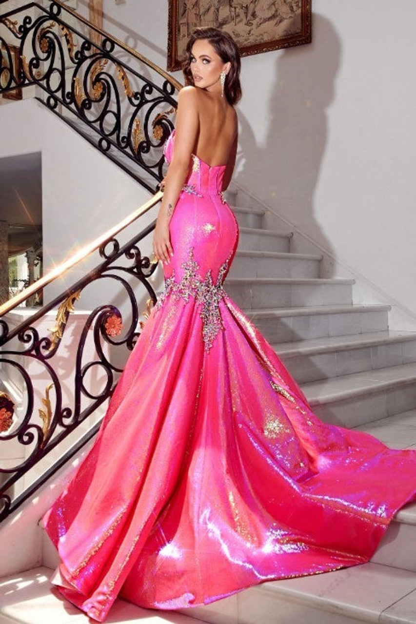 Prom Dresses Long Mermaid Formal Sequin Prom Dress Hot Pink