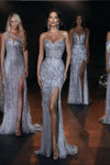 Prom Dresses Long Strapless Glitter Prom Dress Silver