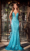 Prom Dresses Prom Fitted Long Sequin Formal Evening Dress Aqua