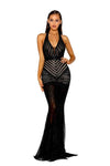 Prom Dresses Long Halter Glitter Prom Dress Black