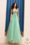 Prom Dresses A Line Beaded Long Prom Gown Dusty Sage