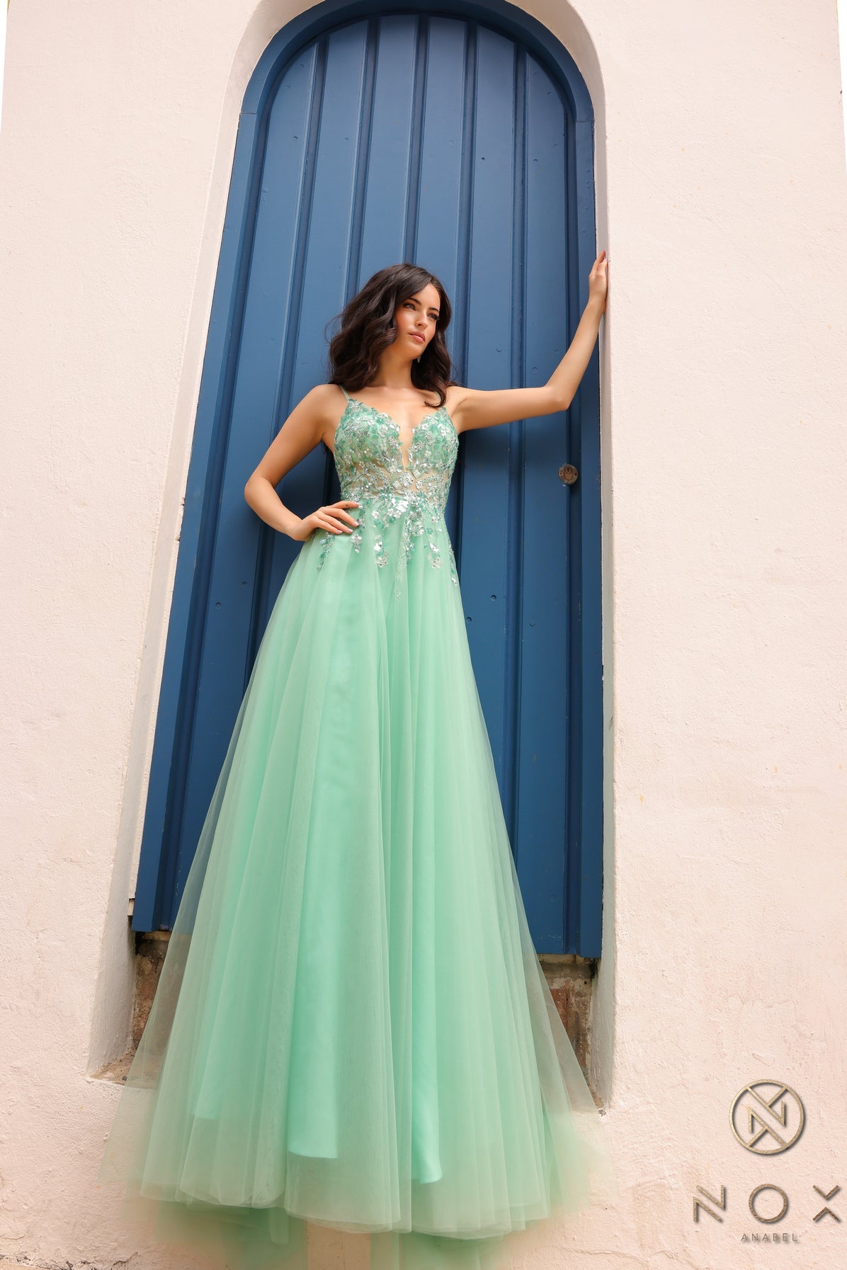 Prom Dresses A Line Beaded Long Prom Gown Dusty Sage