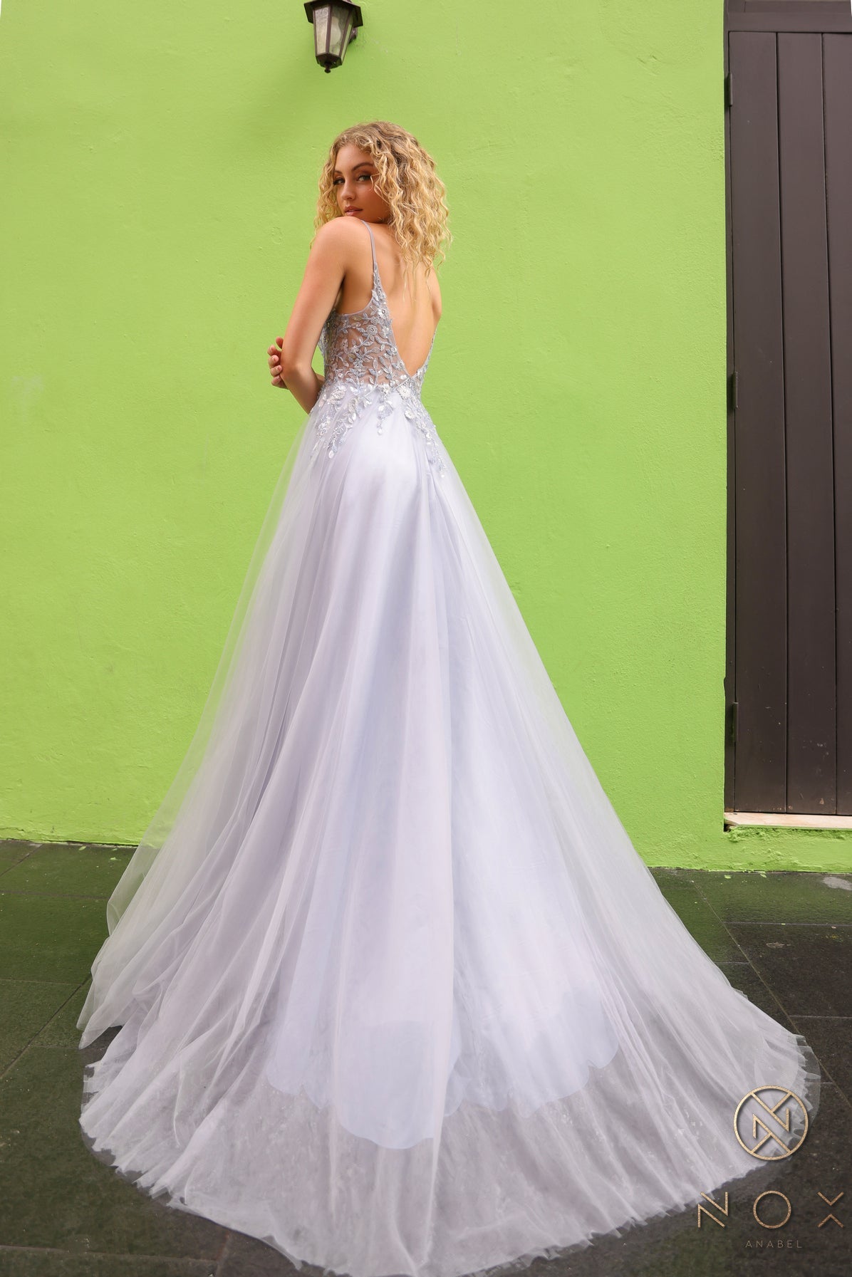 Prom Dresses A Line Beaded Long Prom Gown Light Gray