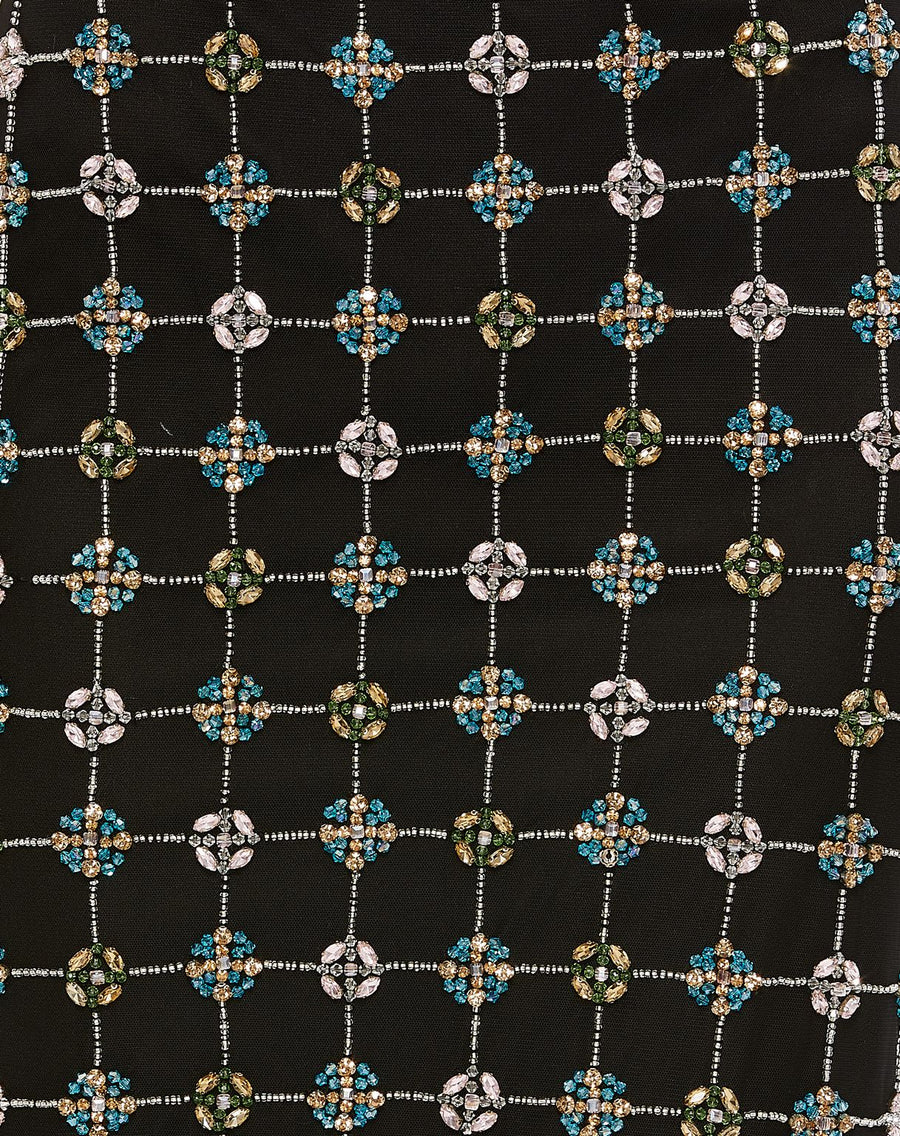 Skirt Embellished Rhinestones Geometrical Skirt Only Black