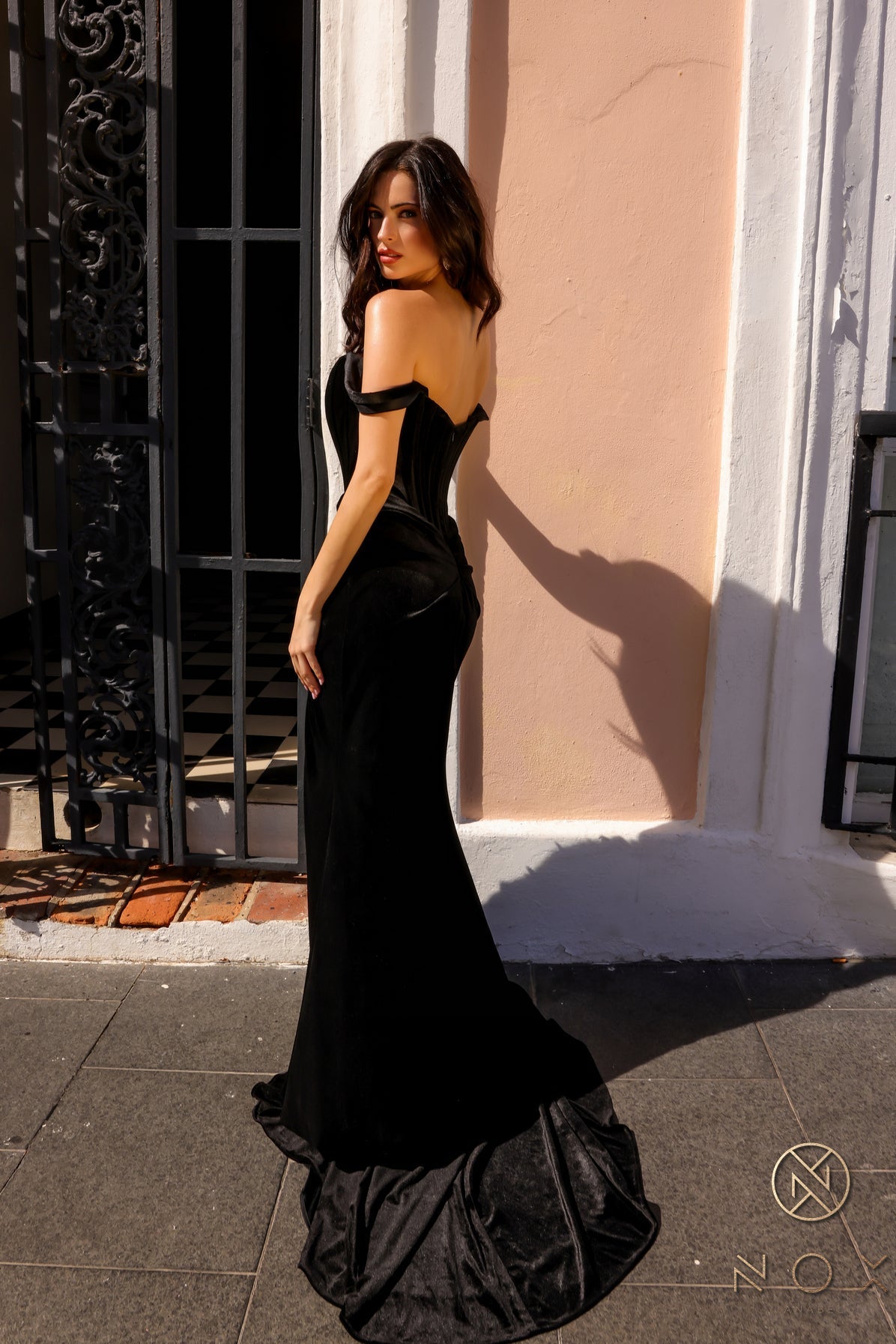 Prom Dresses Long Train Corset Prom Dress Black