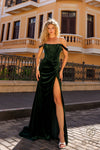 Prom Dresses Long Train Corset Prom Dress Emerald