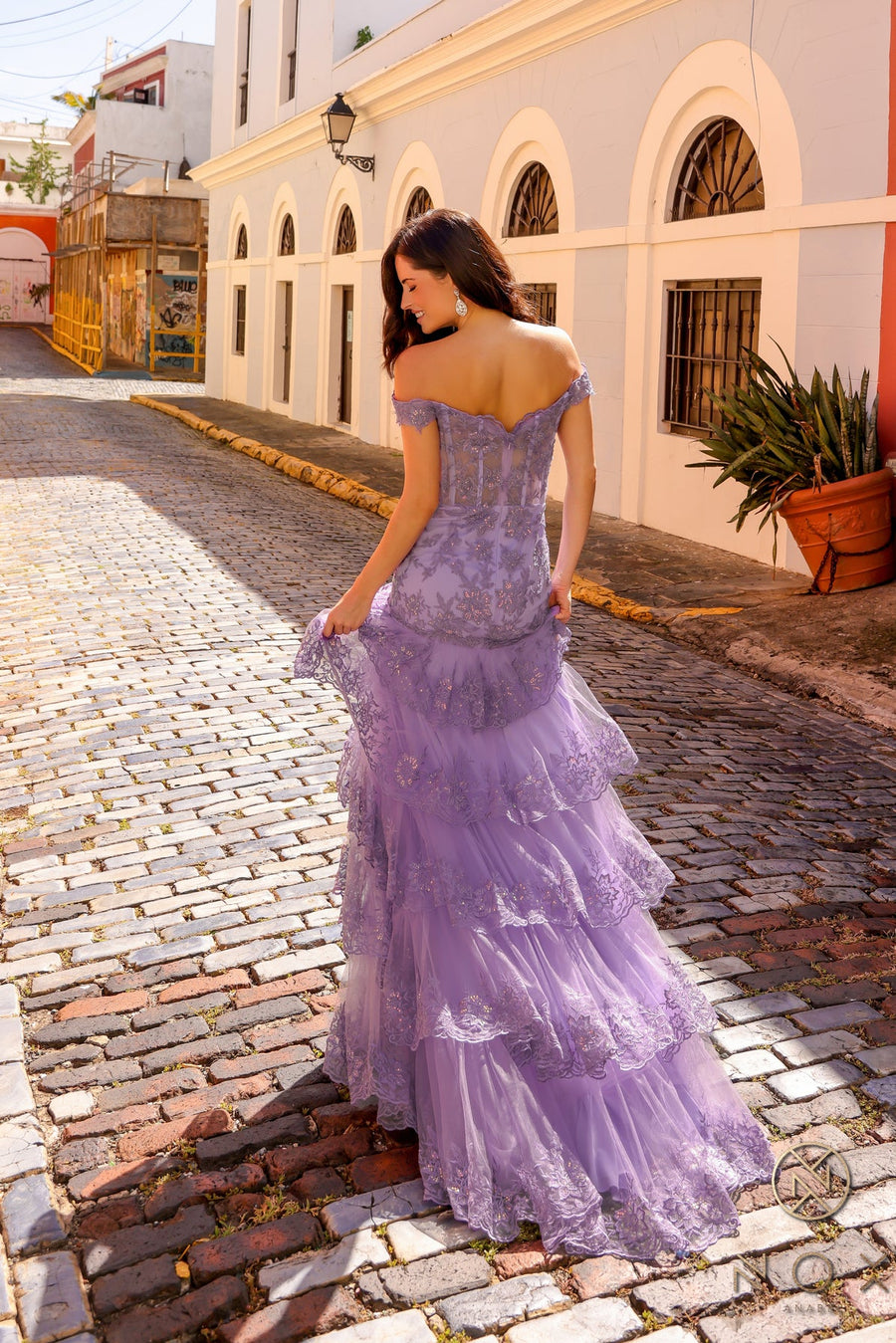 Prom Dresses Fitted Long Ruffled Prom Dress Victoria Lilac