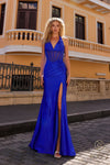Prom Dresses Long Formal Halter Fitted Prom Dress Royal Blue