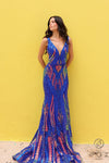 Prom Dresses Long Formal Sequins Prom Dress Royal Multi