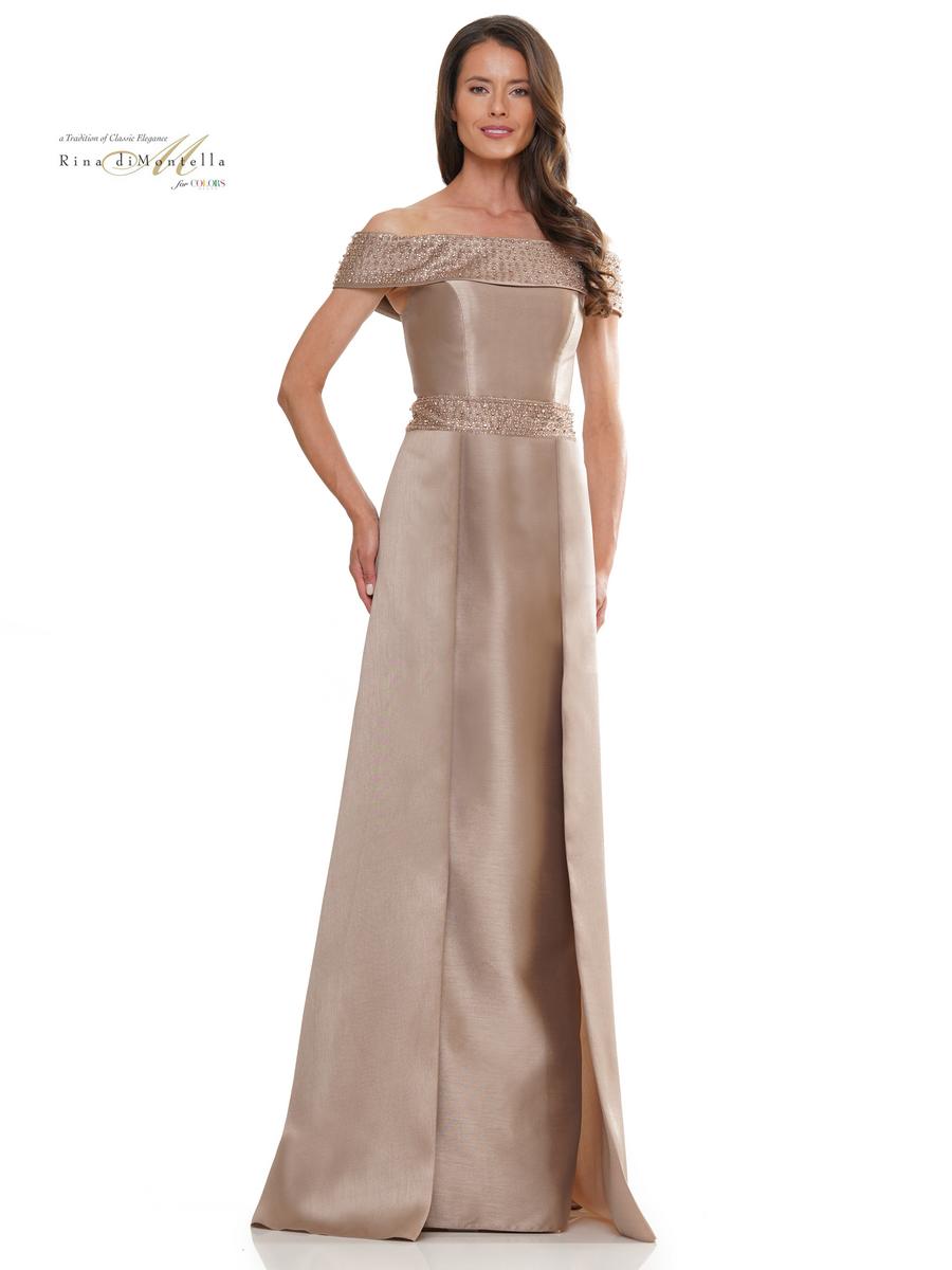 Formal Dresses Overskirt A Line Long Formal Gown Taupe