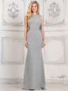 Formal Dresses Beaded Back Panel Drape Long Formal Dress Seaglass