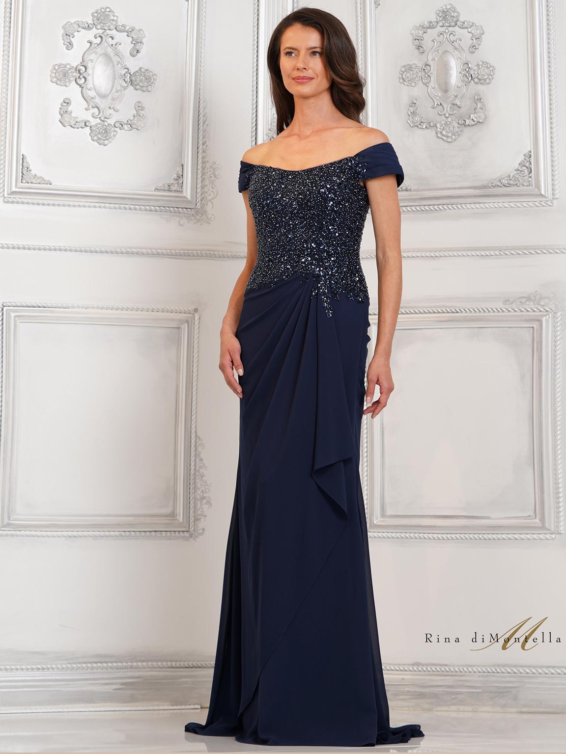 Formal Dresses Ruched Skirt Formal Long Dress Navy