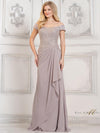 Formal Dresses Ruched Skirt Formal Long Dress Silver