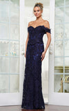 Formal Dresses Formal Evening Long Fitted Dress Navy