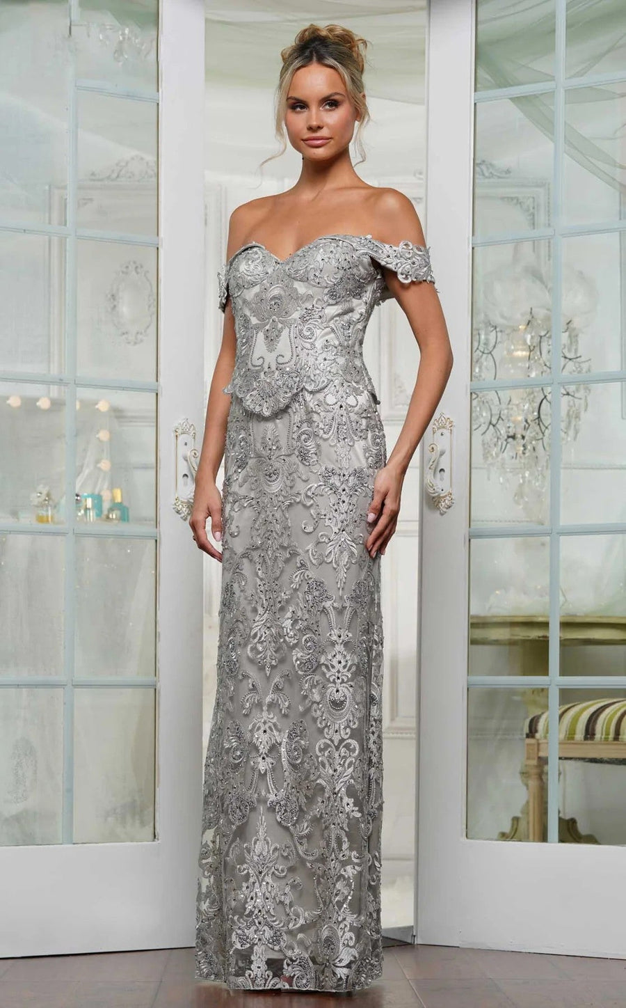 Formal Dresses Formal Evening Long Fitted Dress Platinum