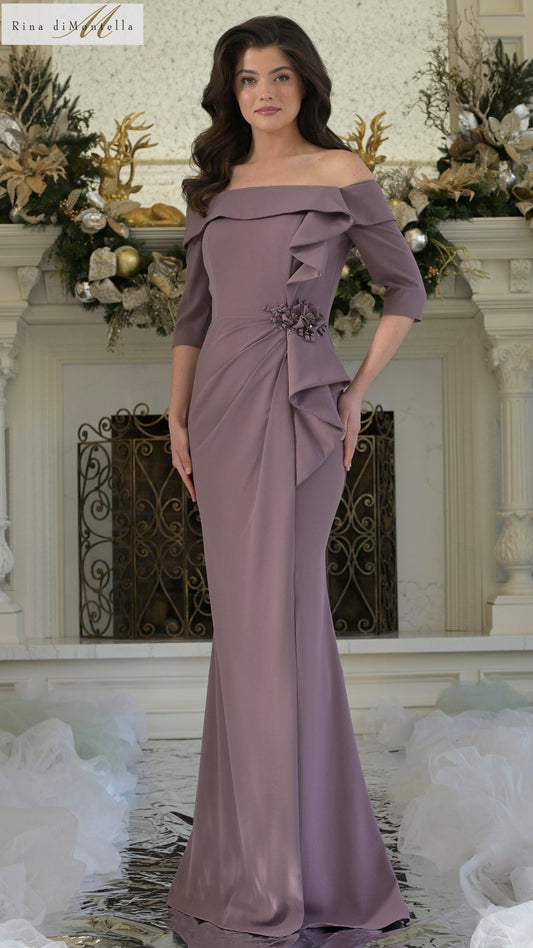 Formal Dresses Formal Fitted Long Ruffle Evening Dress Victorian Lilac