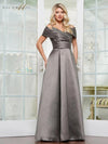 Formal Dresses Fitted Long Beaded Formal Dress Gunmetal