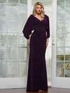 Mother of the Bride Dresses Formal Long Fitted Dress Aubergine