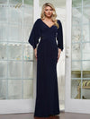 Mother of the Bride Dresses Formal Long Fitted Dress Navy