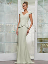 Formal Dresses Long Evening Fitted formal Dress  Light Sage