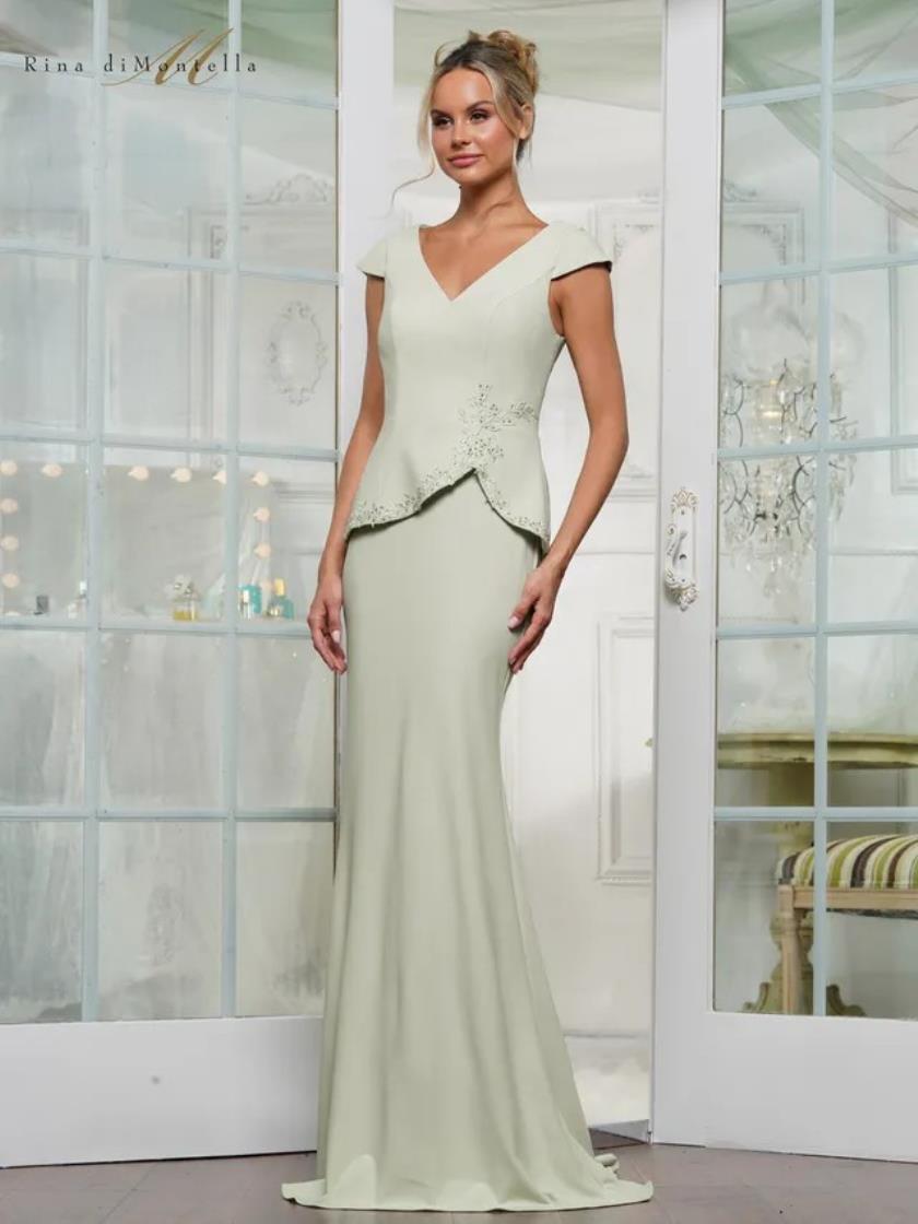 Formal Dresses Long Evening Fitted formal Dress  Light Sage
