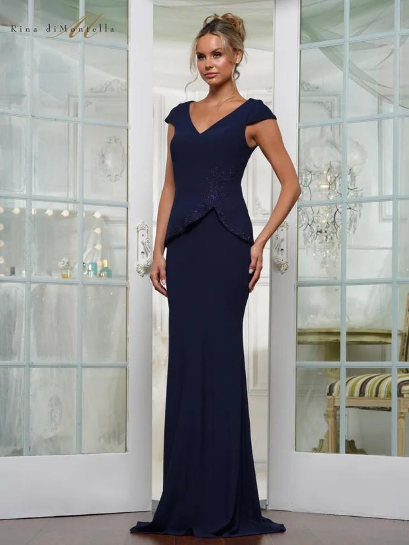 Formal Dresses Long Evening Fitted formal Dress  Navy