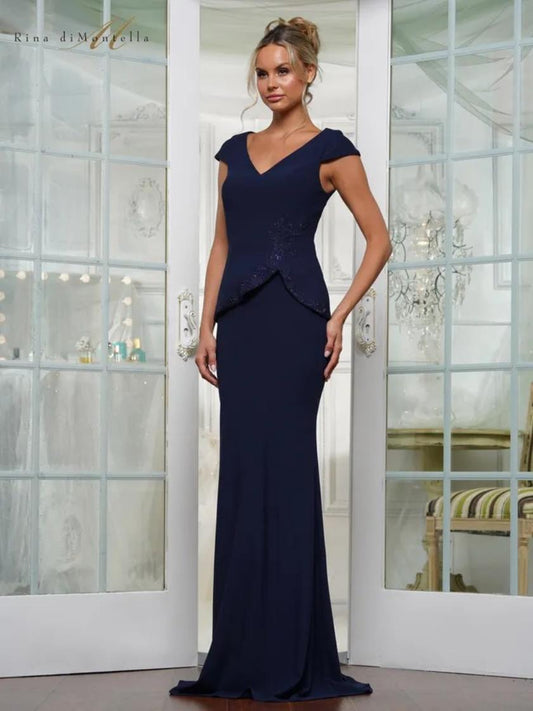 Formal Dresses Long Evening Fitted formal Dress  Navy