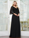 Plus Size Dresses Long Beaded Formal Plus Size Dress Black