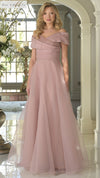 Formal Dresses A Line Beaded Long Formal Evening Dress Dusty Rose