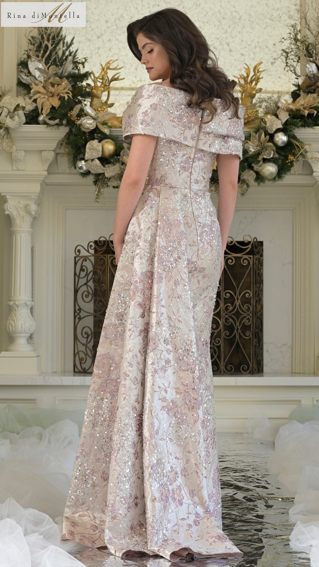 Formal Dresses Long Formal Pleated Evening Dress Rose Multi