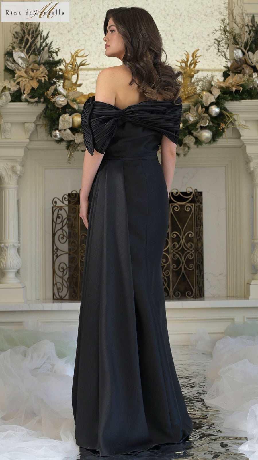 Formal Dresses Formal Long Pleated Beaded Evening Dress Black