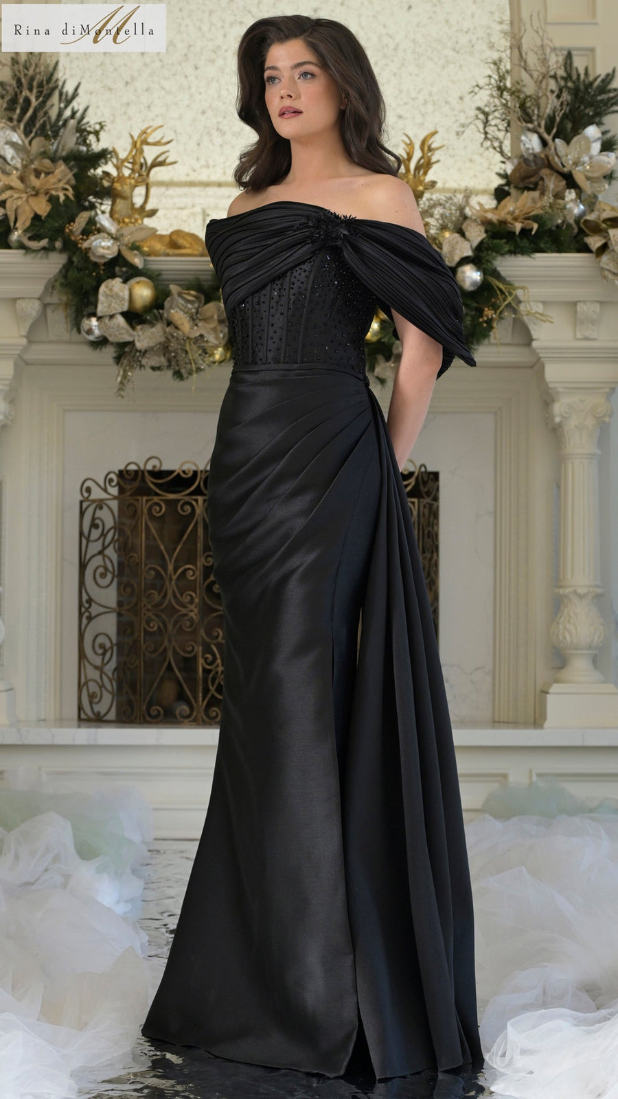 Formal Dresses Formal Long Pleated Beaded Evening Dress Black