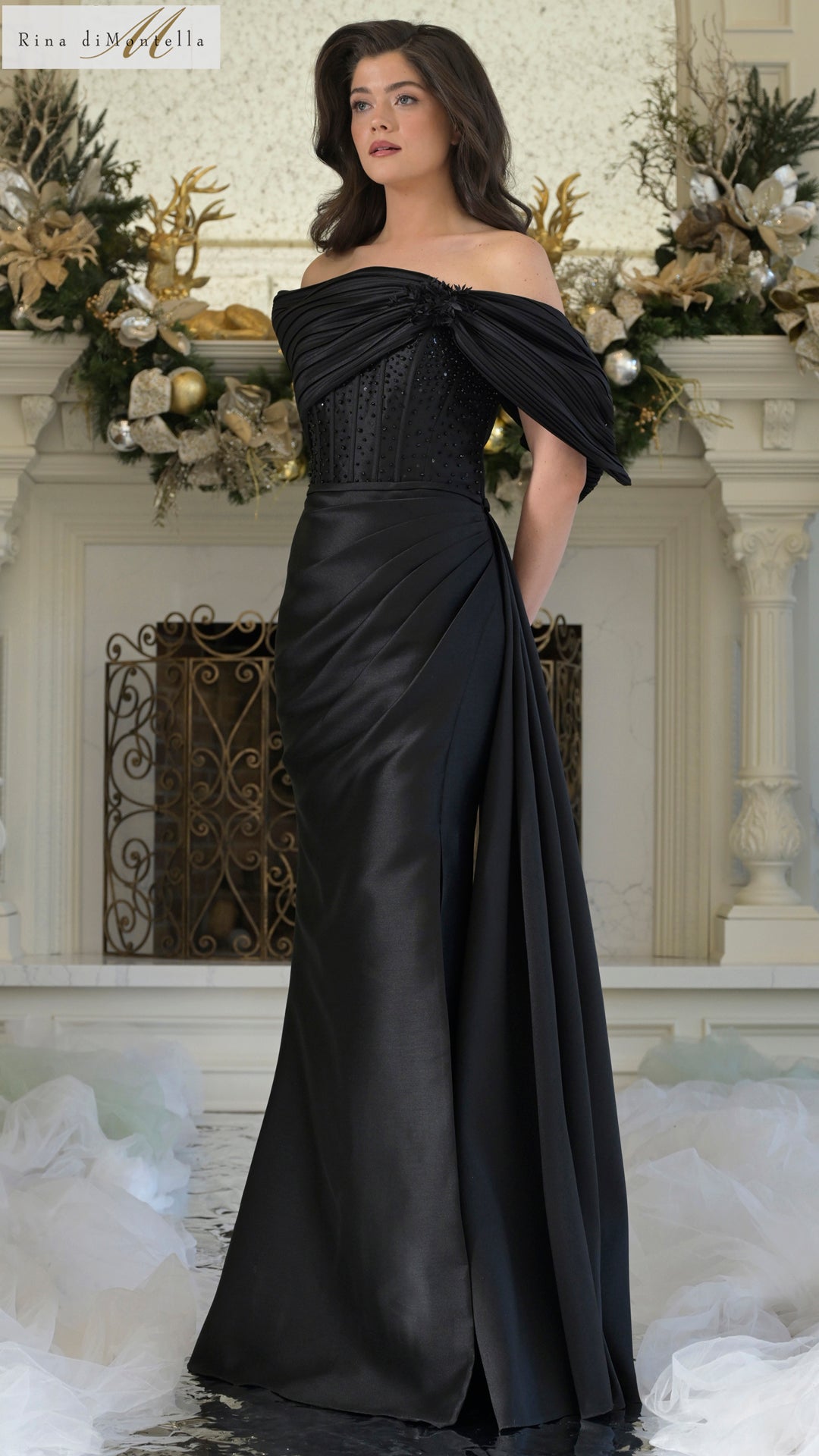 Formal Dresses Formal Long Pleated Beaded Evening Dress Black