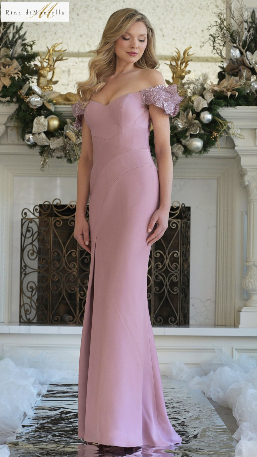 Prom Dresses Fitted Long Evening Formal Prom Dress Rose