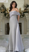 Formal Long Formal Evening Pleated Dress Platinum