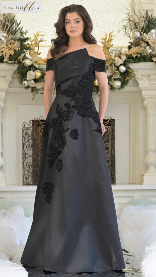 Formal Dresses Long Evening Formal Pleated Dress Black