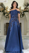 Formal Dresses Long Evening Formal Pleated Dress Sapphire