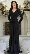 Mother of the Bride Dresses Pleated Long Mother of the Bride Dress Black