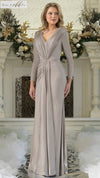 Mother of the Bride Dresses Pleated Long Mother of the Bride Dress Taupe