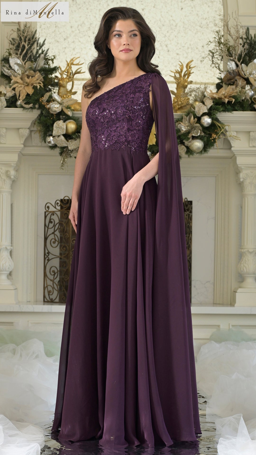 Formal Dresses Long A Line Formal Pleated Evening Dress Eggplant