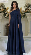 Formal Dresses Long A Line Formal Pleated Evening Dress Navy
