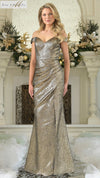 Formal Dresses Formal Long Evening Metallic Dress Antique Gold
