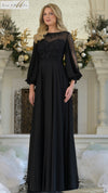 Mother of the Bride Dresses Long A Line Mother of the Bride Beaded Dress Black