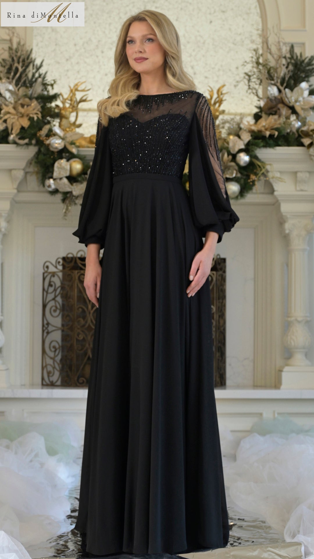 Mother of the Bride Dresses Long A Line Mother of the Bride Beaded Dress Black