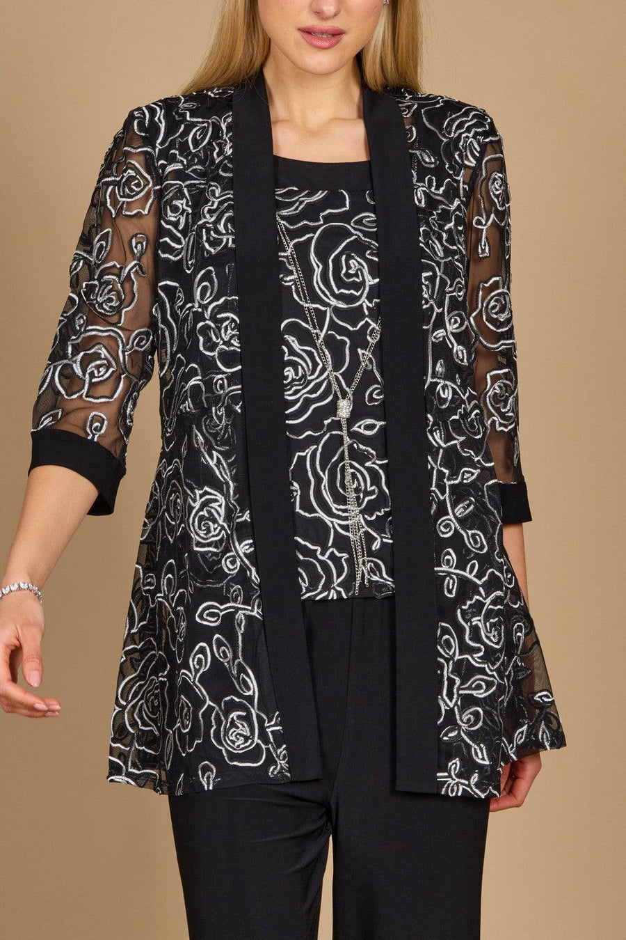 R&M Richards 9682W Formal Plus Size Jacket Pant Suit