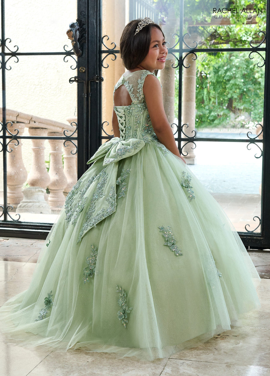 Flower Girl Dresses Detachable Sleeve Flower Girl Dress Sage