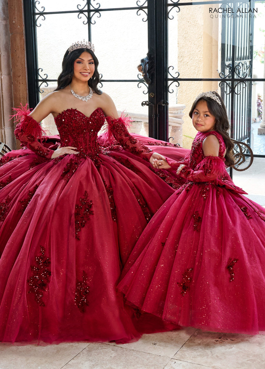 Flower Girl Dresses Detachable Sleeve Flower Girl Dress Wine