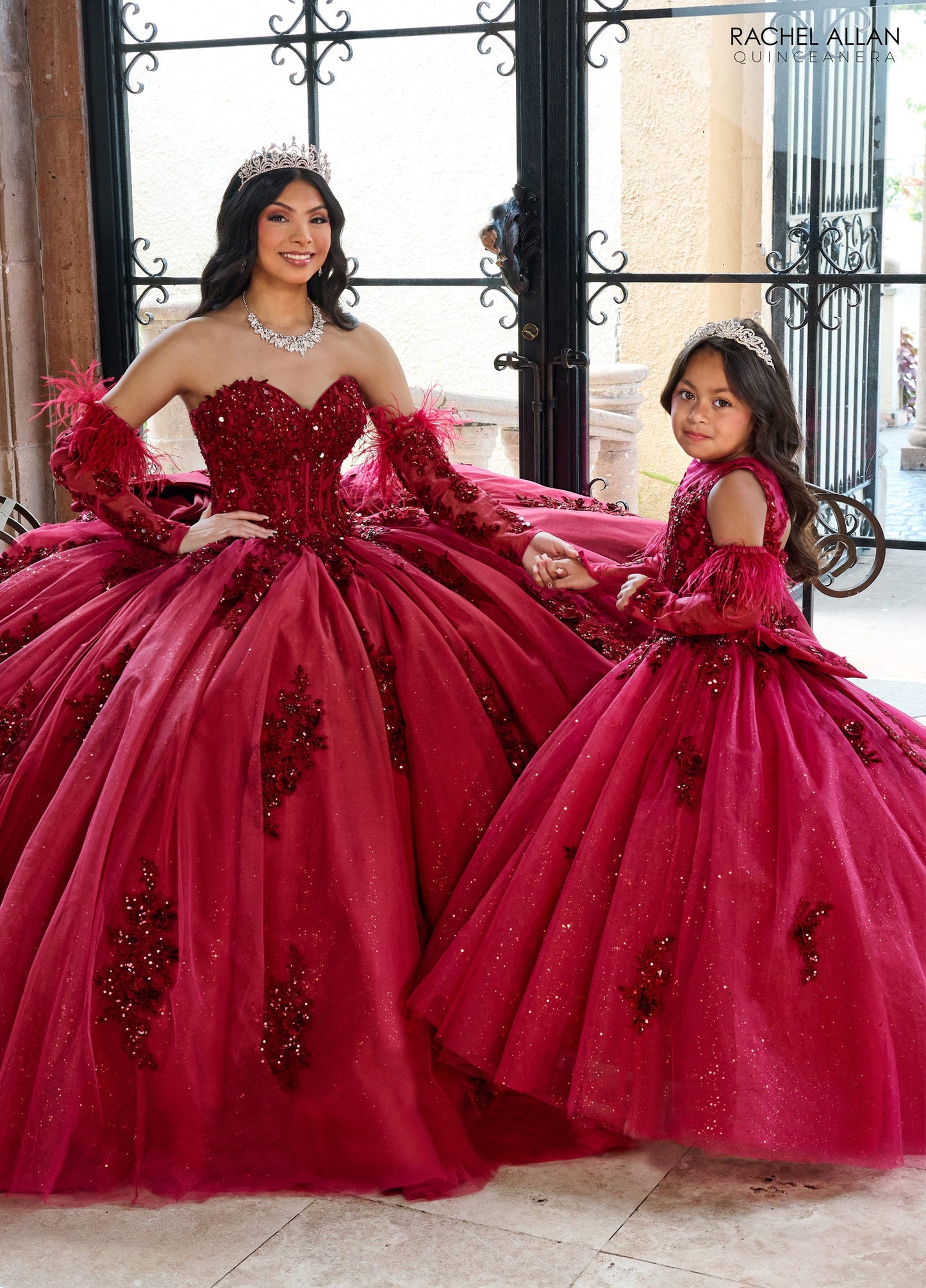 Flower Girl Dresses Detachable Sleeve Flower Girl Dress Wine