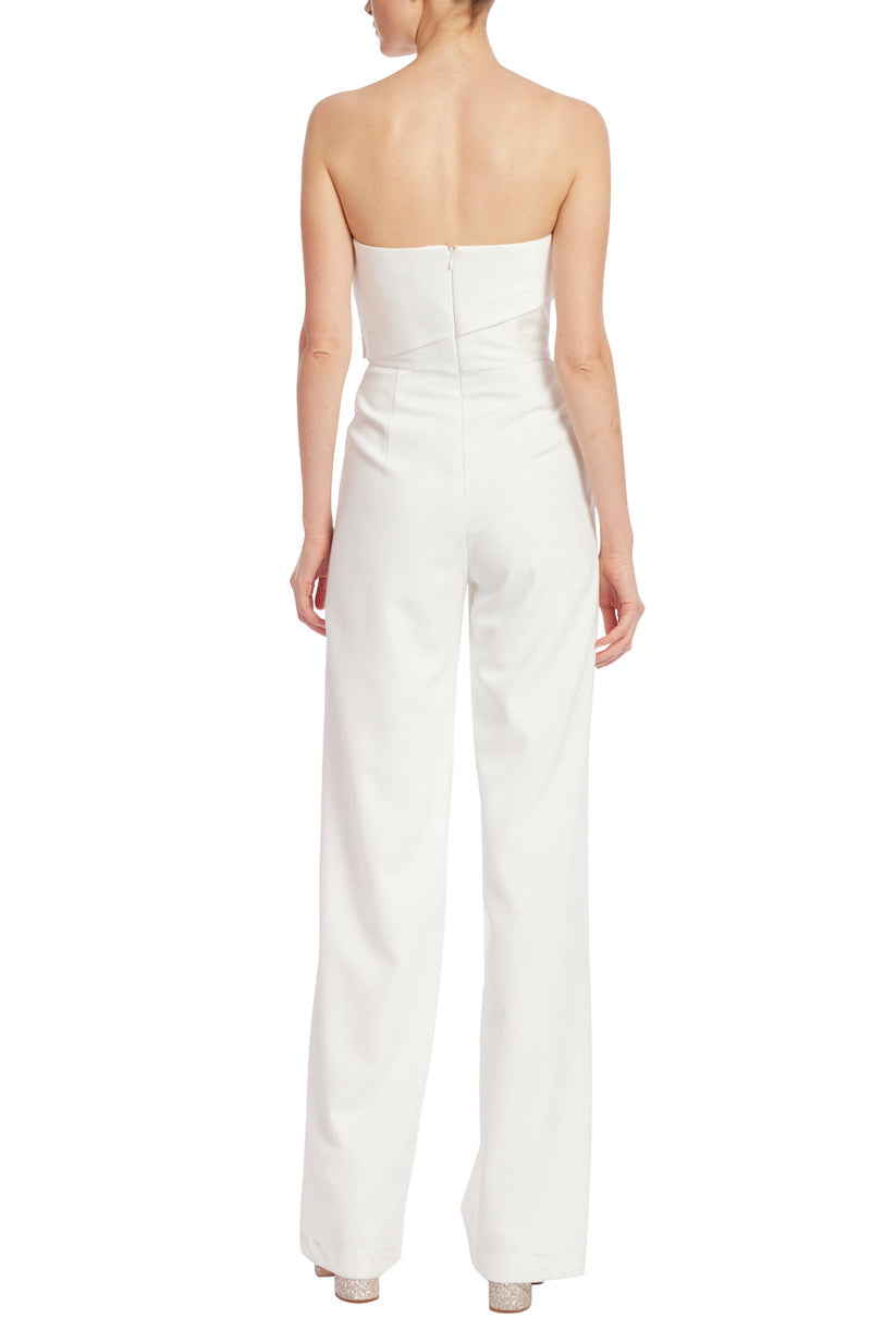 Jumpsuit Long Formal Tuxedo Pockets Jumpsuit Light Ivory
